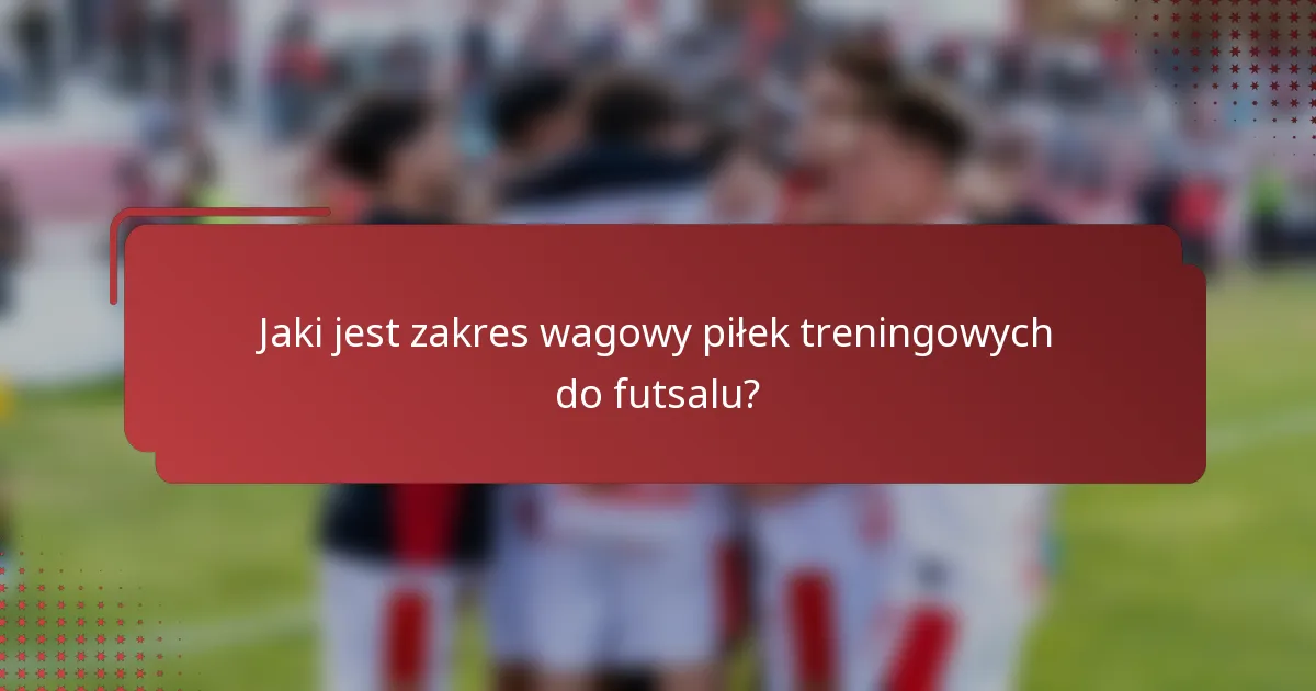 Jaki jest zakres wagowy piłek treningowych do futsalu?