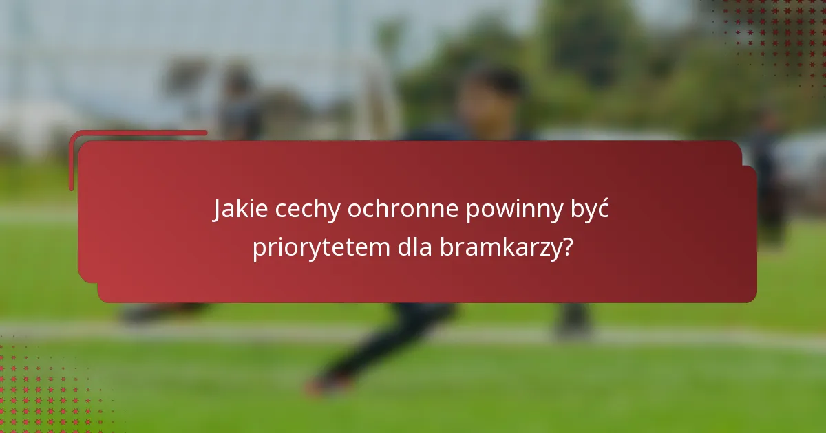 Jakie cechy ochronne powinny być priorytetem dla bramkarzy?