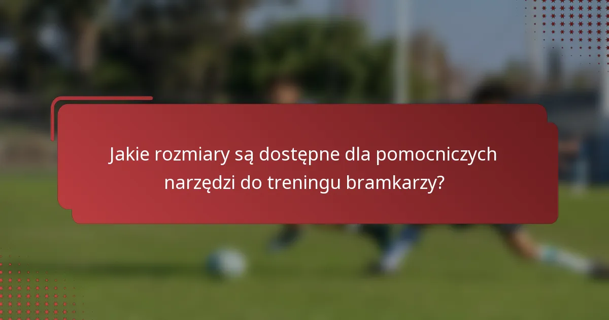 Jakie rozmiary są dostępne dla pomocniczych narzędzi do treningu bramkarzy?