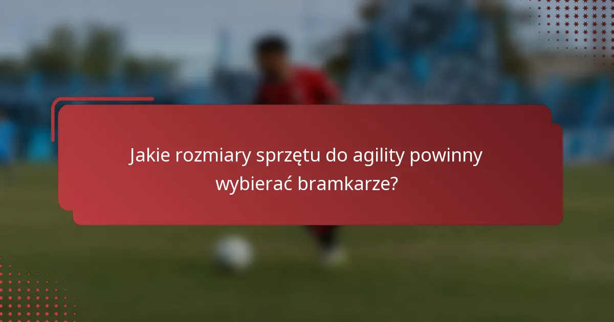 Jakie rozmiary sprzętu do agility powinny wybierać bramkarze?