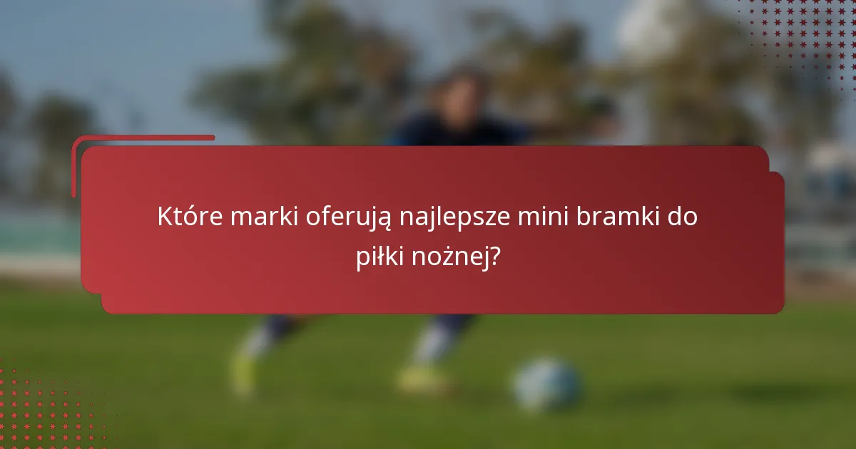 Które marki oferują najlepsze mini bramki do piłki nożnej?